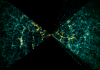 Breve historia de la cosmología Galaxias del 2dF Galaxy Redshift Survey (1997–2002), mostrando la estructura a gran escala del universo. Visualización: OpenSpace / AMNH Digital Universe.